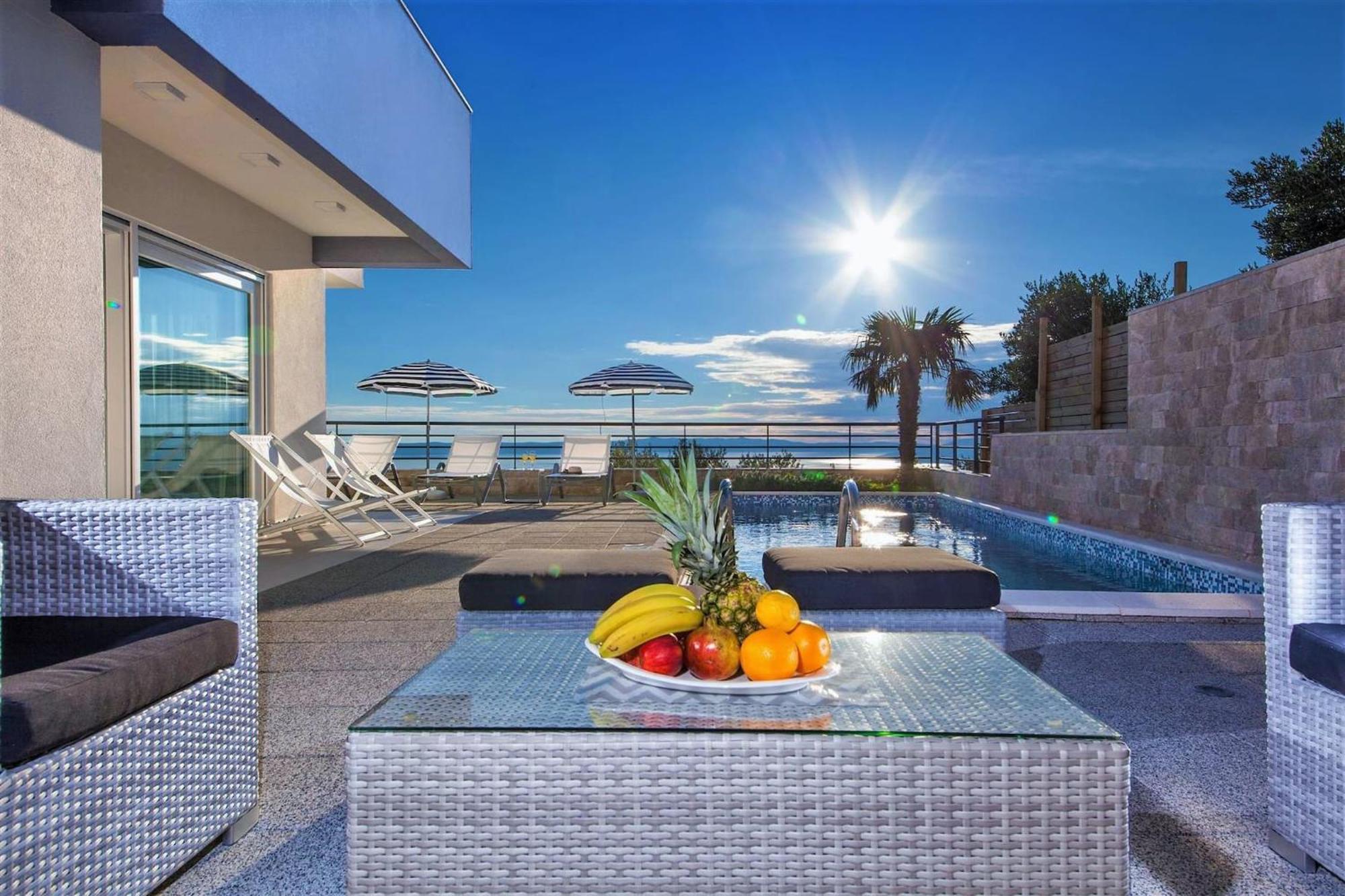 Blue With Pool And Sea View Villa